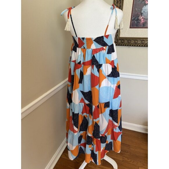 Entro Womens Size Small Multicolor Bright Sleeveless Midi Dress - Picture 4 of 6